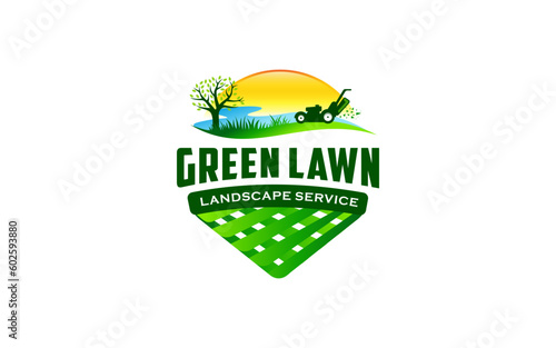 Illustration graphic vector of lawn care, landscape services, grass concept logo design template