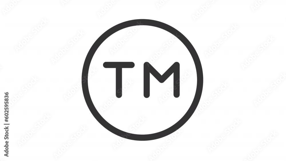 Animated trademark symbol line icon. Trade mark appearing animation. Intellectual property law. Brand name. Legal rule. Loop HD video with alpha channel, transparent background. Outline motion graphic Animated trademark symbol line icon. Trade mark appearing animation. Intellectual property law. Brand name. Legal rule. Loop HD video with alpha channel, transparent background. Outline motion graphic