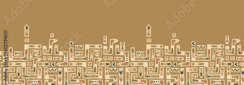 Hand drawn abstract seamless pattern, ethnic background, african style - great for textiles, banners, wallpapers, wrapping - vector design