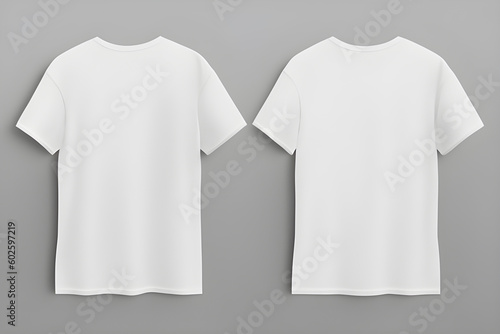 White T-shirt Mockup Isolated On Grey Background