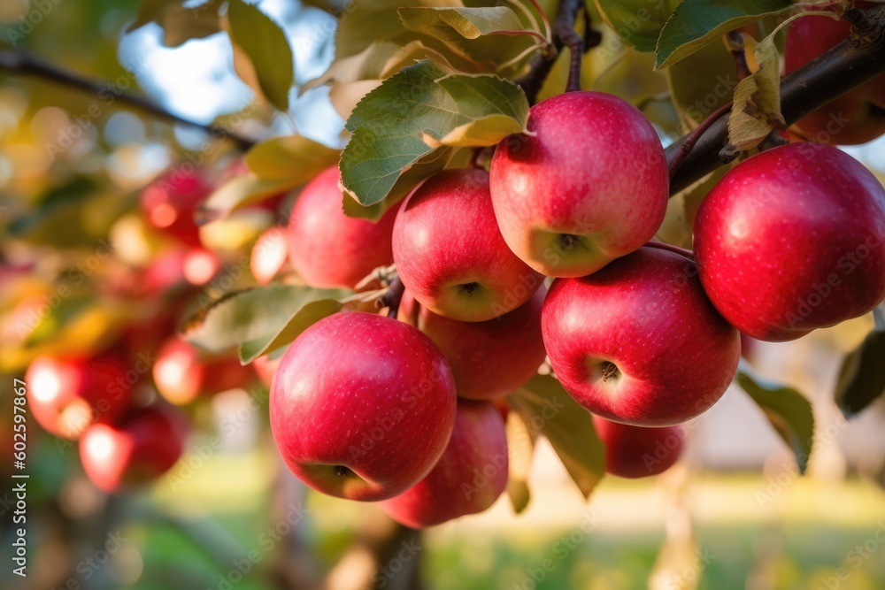 red apples on a tree, ai generative red apples on a tree, ai generative