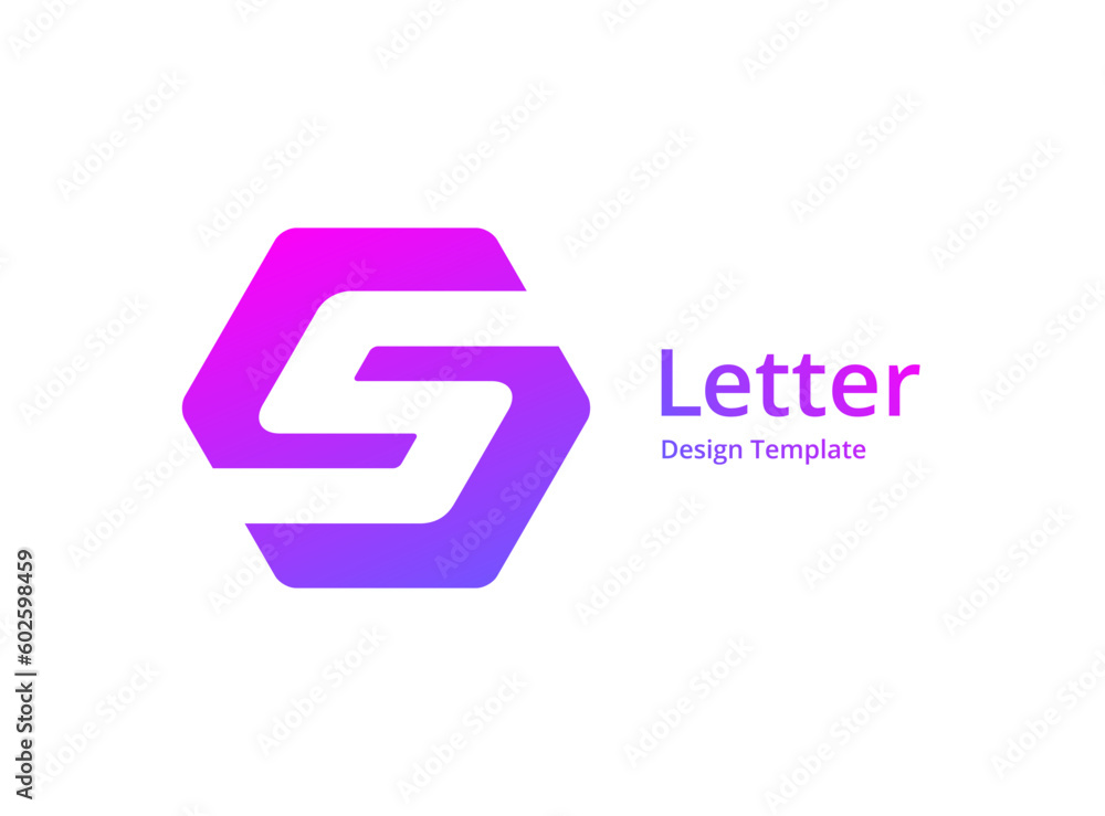 Letter S or number 5 logo icon design template elements