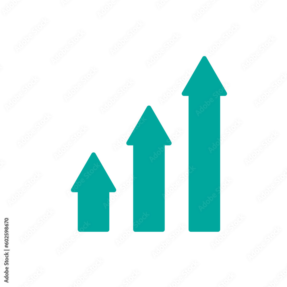 Growth icon vector logo design template flat illustration Growth icon vector logo design template flat illustration