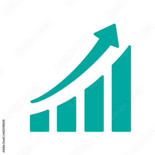 Growth icon vector logo design template flat illustration