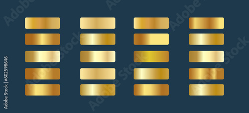  gold color metal palette swatches palette set design