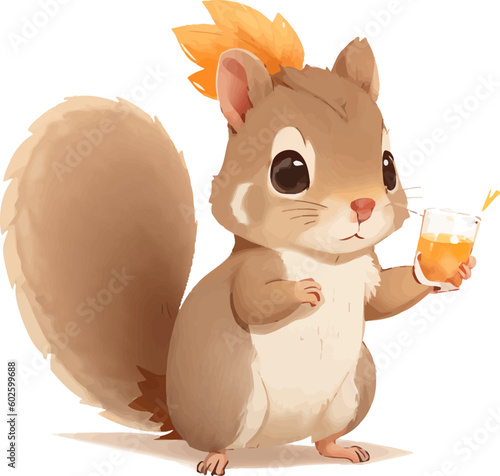 Cute squirrel vector illustration isolated white background cartoon for children