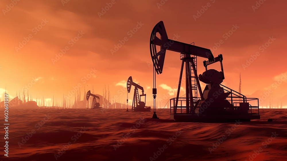 Oil rig made with AI generative technology