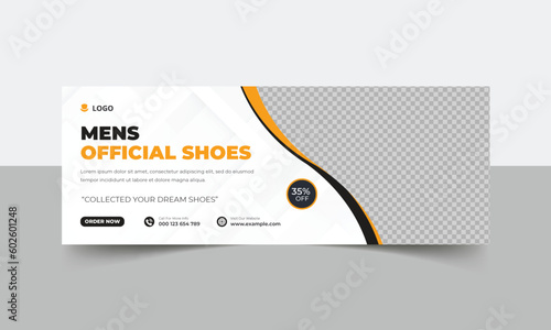 Shoe sale social media facebook cover template, Summer sale shoe social media cover template, Fashion sale banner design, Sport sneaker web  banner template editable