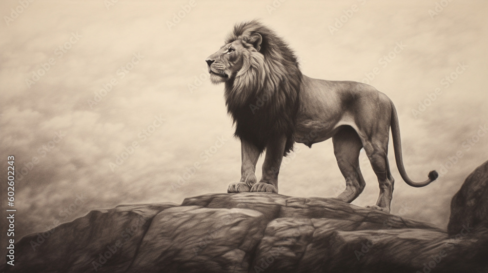 Fototapeta premium Drawing of a lion