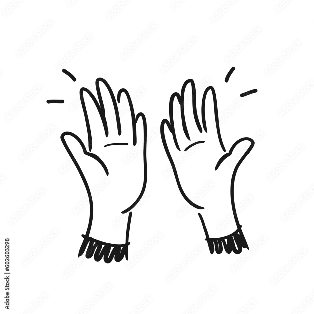 Fototapeta premium Hand drawn doodle icon of hands. Vector illustration isolated on white background. EPS 10