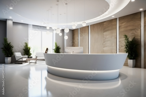 Designing Tomorrow's Office: Innovative Reception Desk for High-End Concierge Service in Modern Architectural Masterpiece