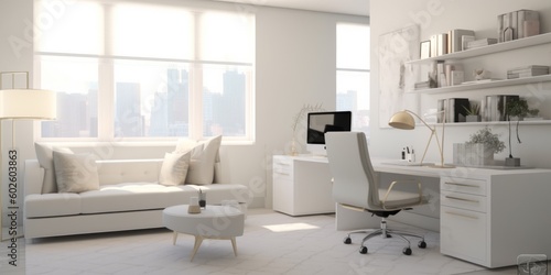 Modern Stylish Home Office Setup AI Generated © ArquitecAi