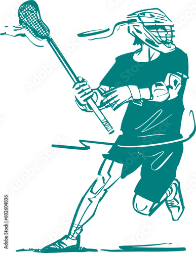 lacrosse player vector sketch illustration