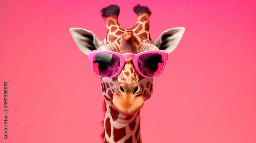 cool giraffe with sunglasses