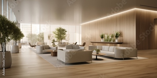 Elegant Modern Lobby Interior Design AI Generated