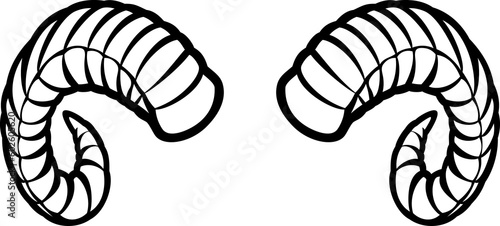 Ram horns PNG illustration