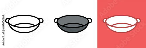 Wok Icon, The Wok icon represents a versatile and traditional cooking pan commonly used in Asian cuisine.