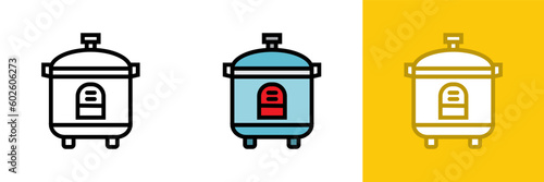 Rice Cooker, The Rice Cooker icon represents a convenient kitchen appliance used for cooking rice automatically, with various settings for different types of rice and preferences.