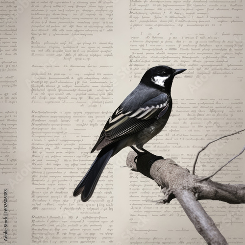 singing bird poetry and literature writing art - by generative ai photo