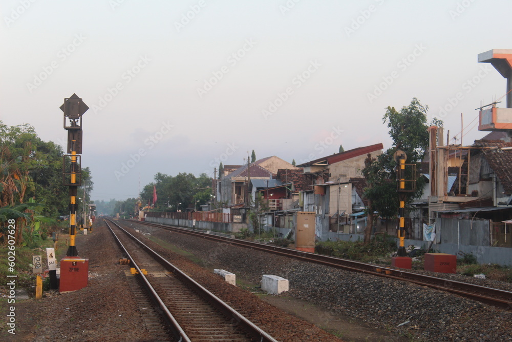 Fototapeta premium railway in the city