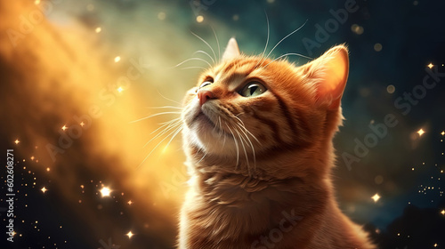 Cute cat looking at the sky © Absent Satu