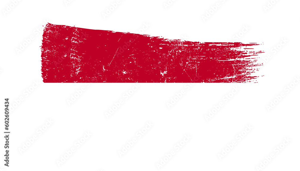 Indonesia Flag Designed in Brush Strokes and Grunge Texture
