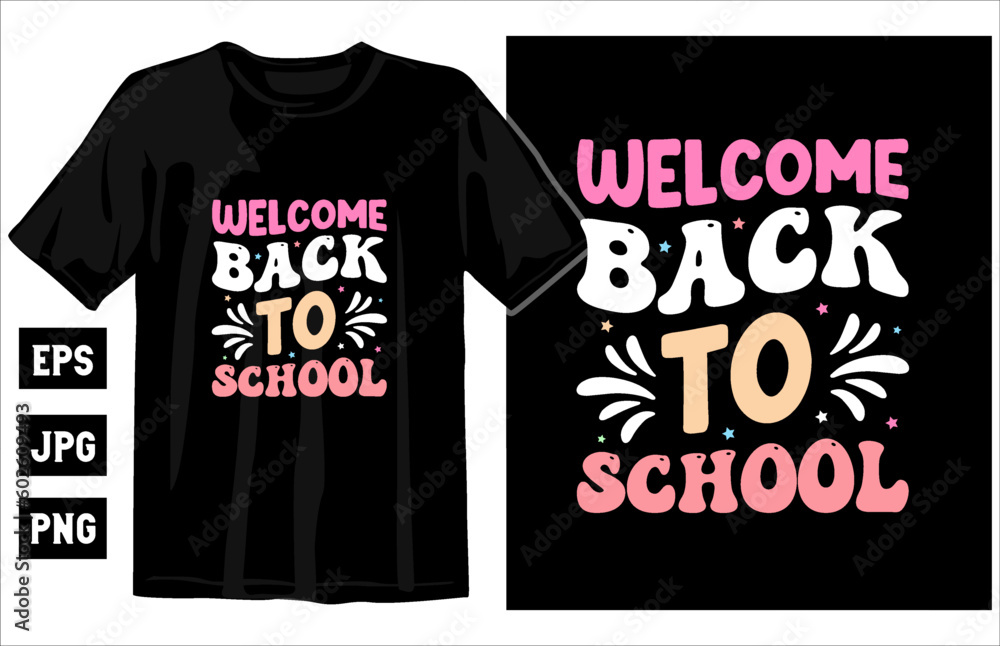 Fototapeta premium Back to school t-shirt vector graphic, Hello Kindergarten T-Shirt