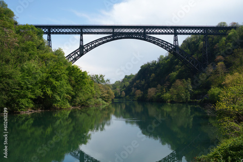 Iron bridge over Adda river at Paderno