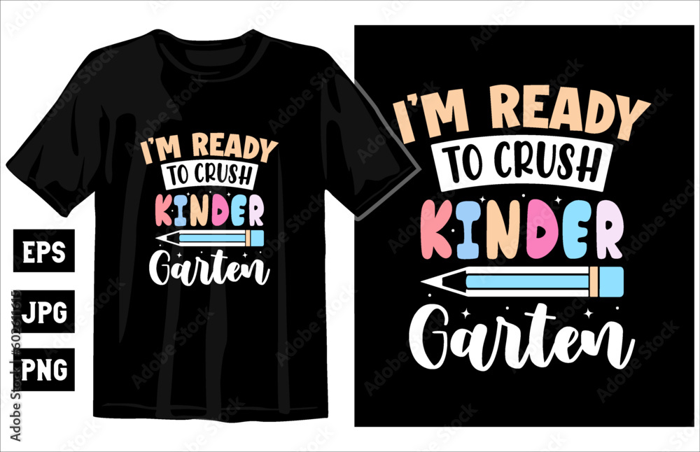 Back to school t-shirt vector graphic, Hello Kindergarten T-Shirt