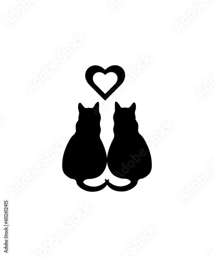 black cats with heart for cats lovers