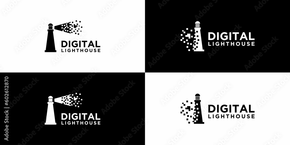 Digital Lighthouse logo designs, simple, easy to use. vector EPS 10. Digital Lighthouse logo designs, simple, easy to use. vector EPS 10.