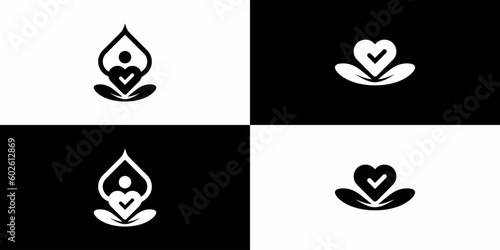 set of yoga, logo designs, simple, easy to use. vector EPS 10.