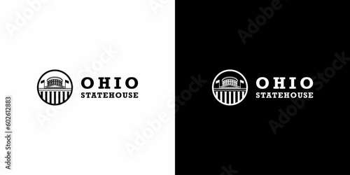 Ohio Statehouse Logo design, simple, easy to use. vector EPS 10.