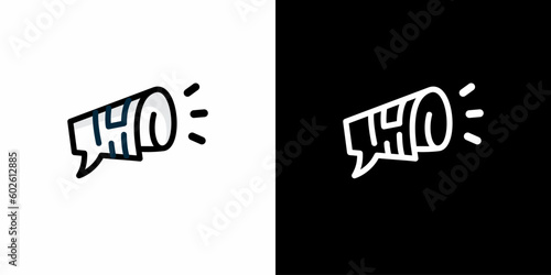 Shout, newspaper logo design, simple, easy to use. vector EPS 10.