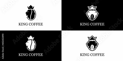 king coffee logo designs, easy to use. vector EPS 10.