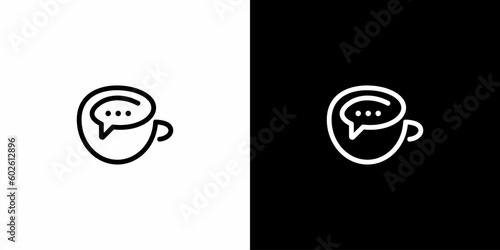 Coffee Chat logo design, simple, easy to use. vector EPS 10.