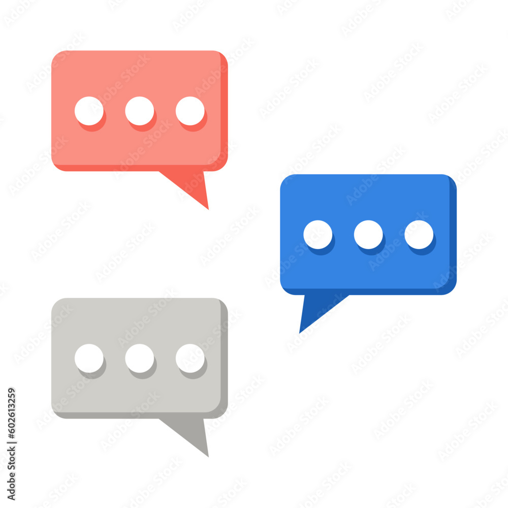 Set gray blue and pink bubble message chat social media icon vector design Set gray blue and pink bubble message chat social media icon vector design
