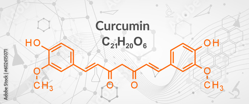 Curcumin is chemical of some plants. Diferuloylmethane is curcuminoid of turmeric, member of the ginger family. It is herbal supplement, cosmetics ingredient, food flavoring, and food coloring