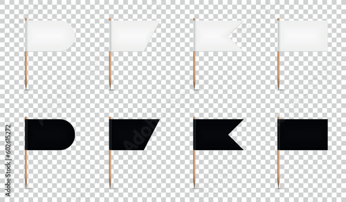 Toothpick Flags Set - Vector Illustrations Isolated On Transparent Background