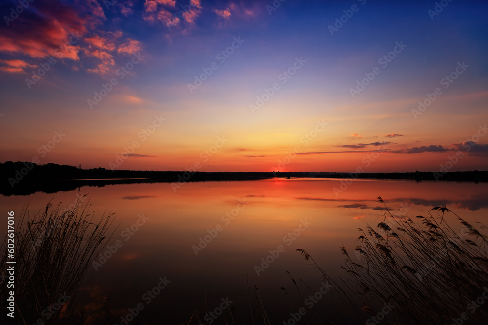 Beautiful sunset with clouds in the foreground Beautiful sunset with clouds in the foreground