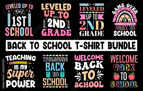 Back to school t-shirt bundle vector, Hello Kindergarten T-Shirt set