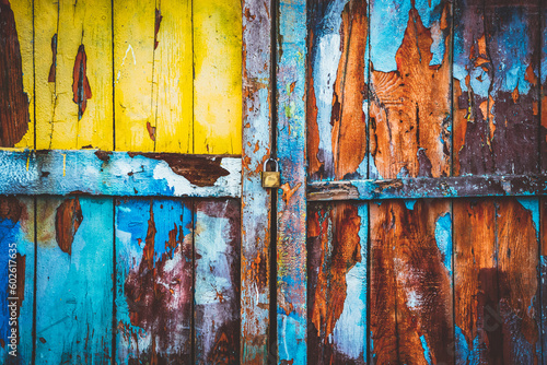 colorful painted wooden door background