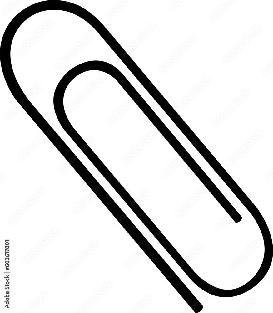 vector linear paper clip icon, school and office supplies, back to school, doodle and sketch vector linear paper clip icon, school and office supplies, back to school, doodle and sketch