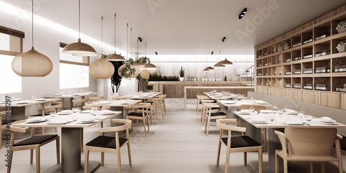 Sophisticated Modern Restaurant Interior AI Generated © ArquitecAi
