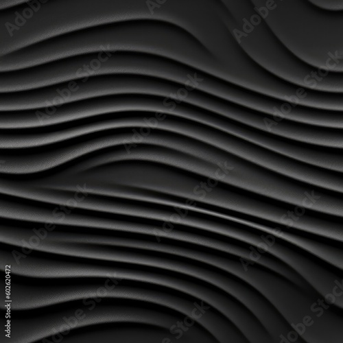 Black Paper Strict Smooth Curves Tile Seamless Background. Generative AI