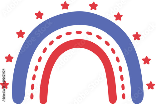 Star Rainbow USA 4th of july patriotic