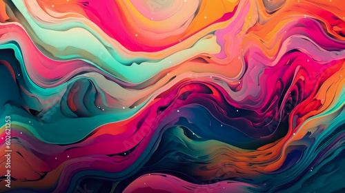 Colorful abstract background. Liquid marble pattern. Generated AI
