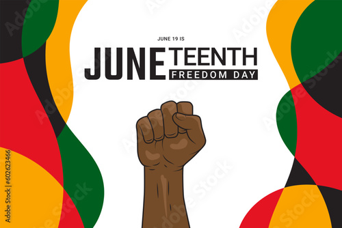 Juneteenth Freedom Day Background design. Poster or banner with Juneteenth and copy space. 19 June. Vector Illustration