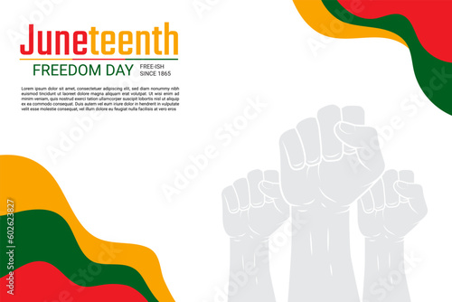Juneteenth Freedom Day Background design. Poster or banner with Juneteenth and copy space. 19 June. Vector Illustration