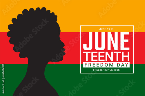 Juneteenth Freedom Day Background design. Poster or banner with people, Juneteenth and copy space. 19 June. Vector Illustration